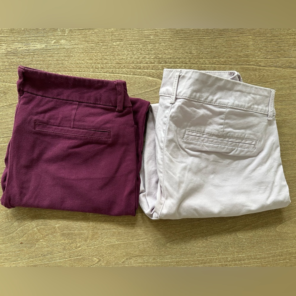 Old Navy Pixie Pants in Plum and Light Lavender